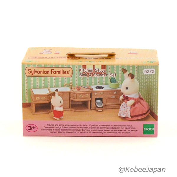 KITCHEN STOVE, SINK & COUNTER SET Epoch 5222 Sylvanian Families