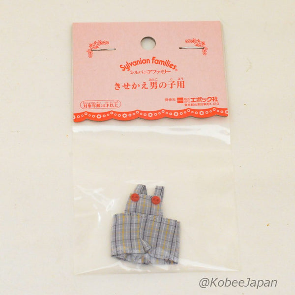 BLUE AND YELLOW CHECKED OVERALL FOR BOY Epoch Japan Calico Sylvanian Families