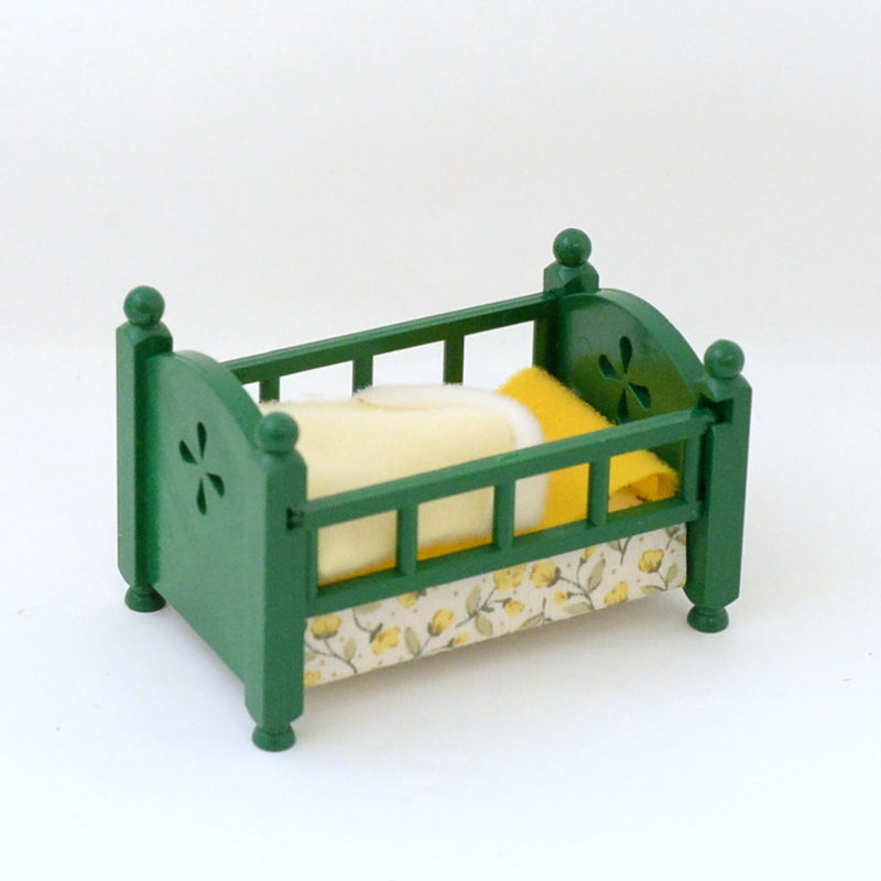 [Used] GREEN BABY BED KA-26 Vintage  Sylvanian Families