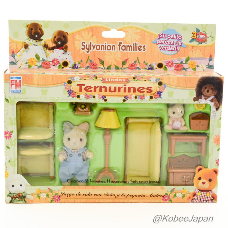 Sylvanian Famlieis LIVING ROOM SET Whiskers Spotted Cat Epoch Sylvanian Families