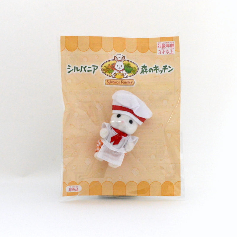 FOREST KITCHEN BABY MARSHMALLOW MOUSE CHEF White Sylvanian Families