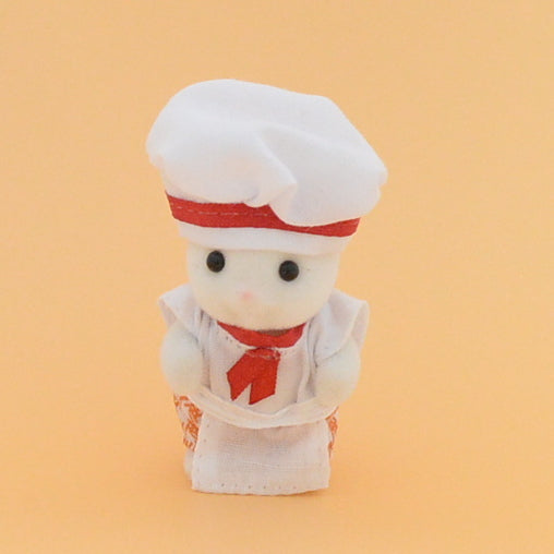 FOREST KITCHEN BABY MARSHMALLOW MOUSE CHEF White Sylvanian Families
