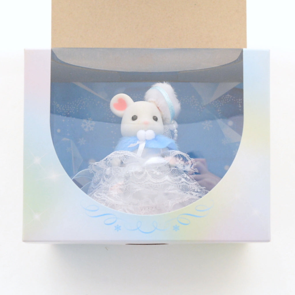 Marshmallow Mouse Girl In A Snow Dress Sylvanian Families Calico Critters
