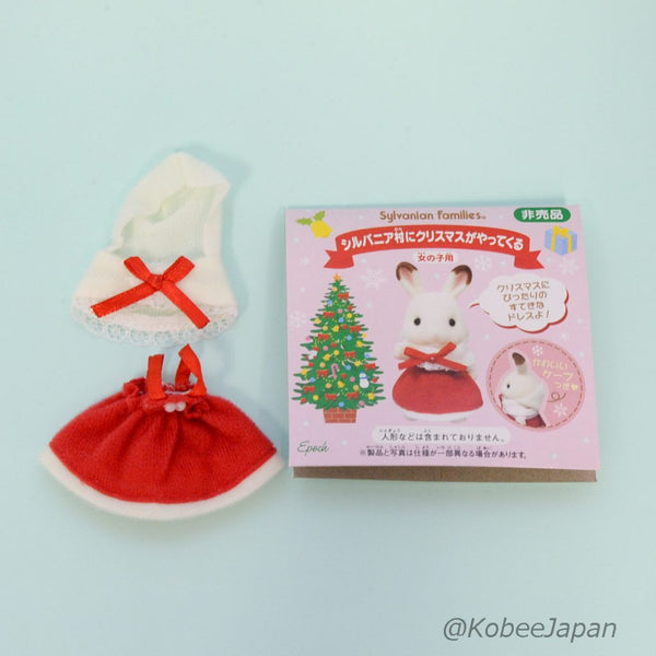 Limitted Item CHRISTMAS DRESS WITH WHITE CAPE FOR GIRL Epoch Sylvanian Families