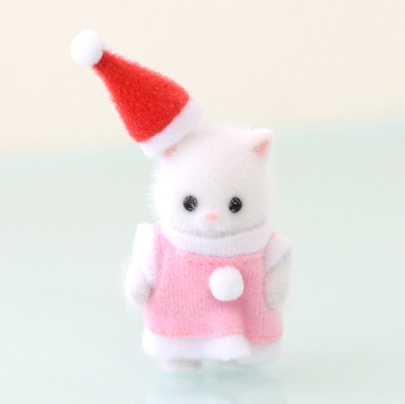 PERSIAN CAT BABY CHRISTMAS DRESS Pink Sylvanian Families