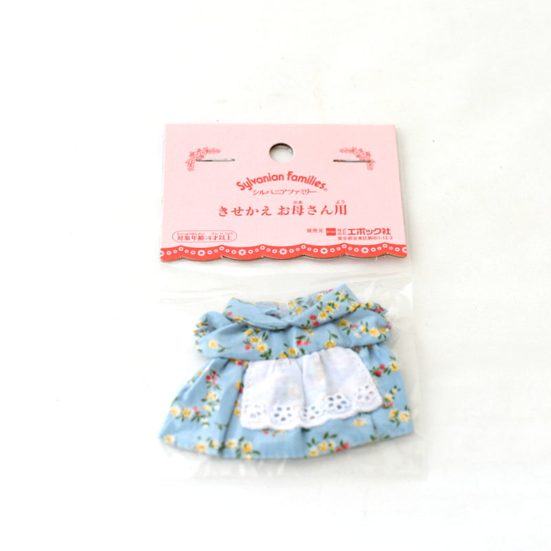 MOTHER'S LIGHT BLUE FLOWER DRESS WITH AN APRON Sylvanian Families