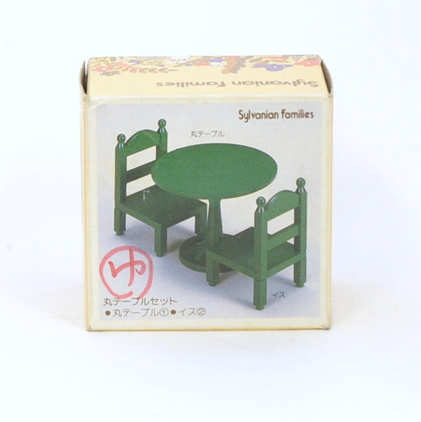 [Used] GREEN ROUND TABLE SET Retired Epoch Japan  Sylvanian Families