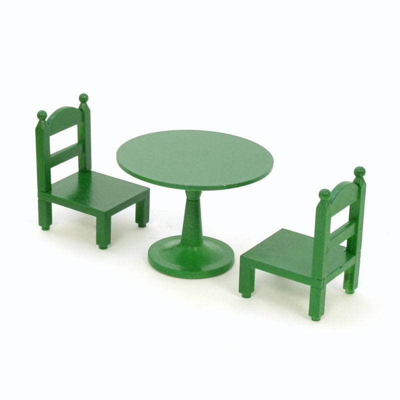 [Used] GREEN ROUND TABLE SET Retired Epoch Japan  Sylvanian Families