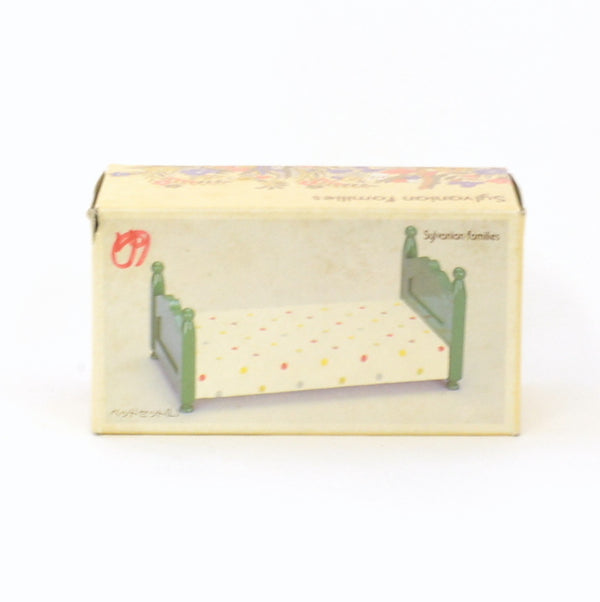 [Used] GREEN BED (L) POLKA DOTS WHITE KA-07 Japan Sylvanian Families