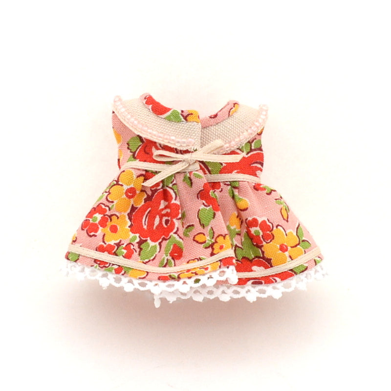 HANDMADE DRESS FOR MOTHER PINK FLOWER handmade