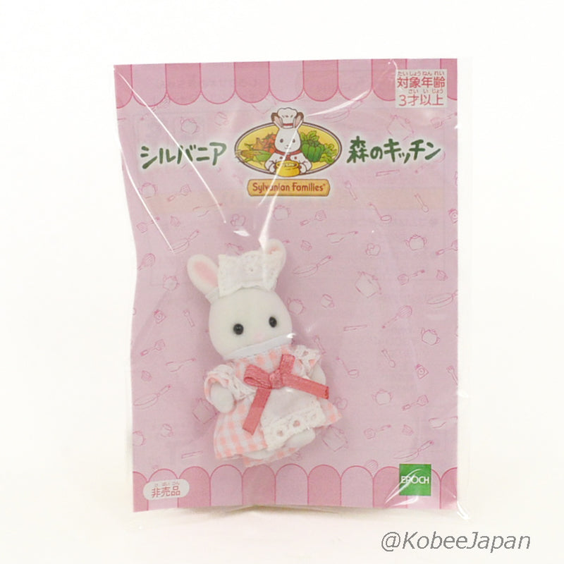 FOREST KITCHEN BABY WHITE RABBIT WAITRESS PINK Sylvanian Families