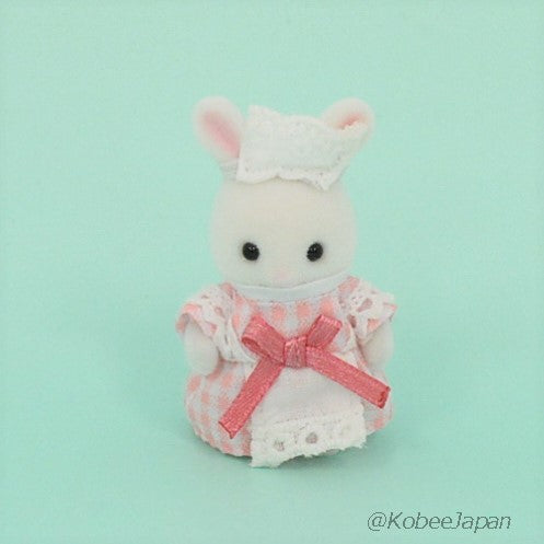 FOREST KITCHEN BABY WHITE RABBIT WAITRESS PINK Sylvanian Families