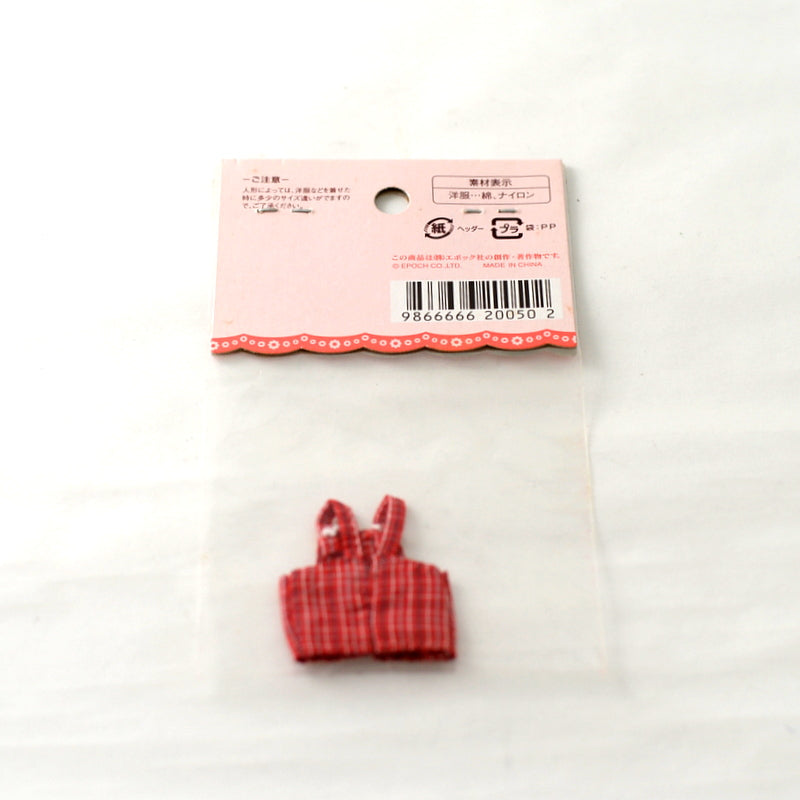 RED CHECK OVERALL BOY  Epoch Japan Sylvanian Families