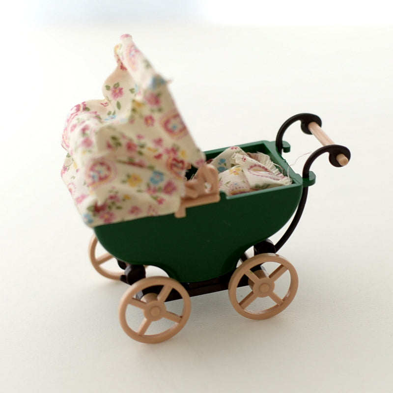 [Used] GREEN STROLLER KA-15 Epoch Japan Sylvanian Families