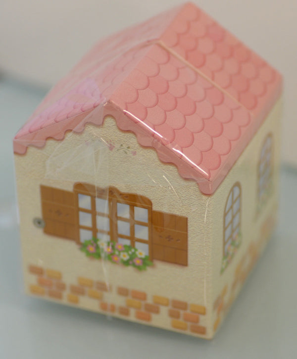 Caja de cartón en forma de casa rosa Época Japón Calico Calico Critters