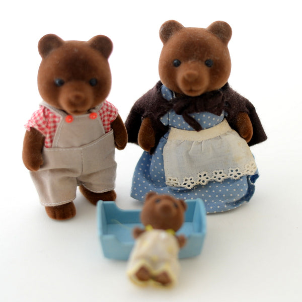 [Used] BROWN BEAR GRANDPARENTS & BABY Epoch Japan Sylvanian Families