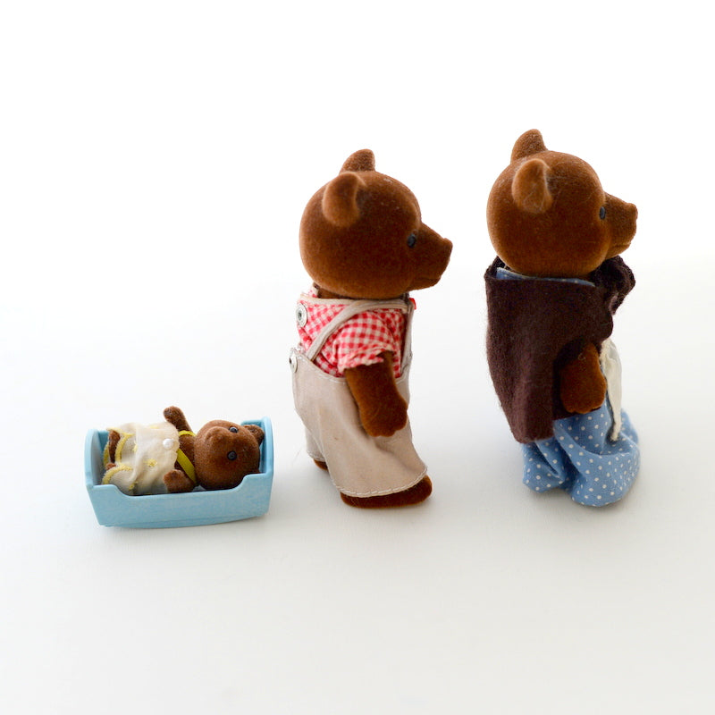 [Used] BROWN BEAR GRANDPARENTS & BABY Epoch Japan Sylvanian Families