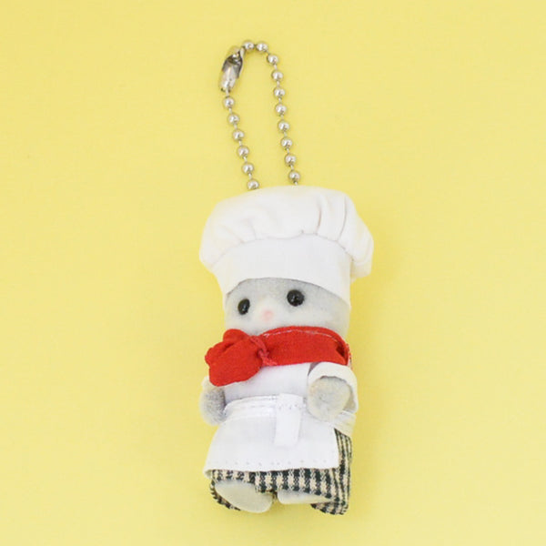 COTTON RABBIT BABY CHEF KEY CHAIN Epoch Rare Sylvanian Families