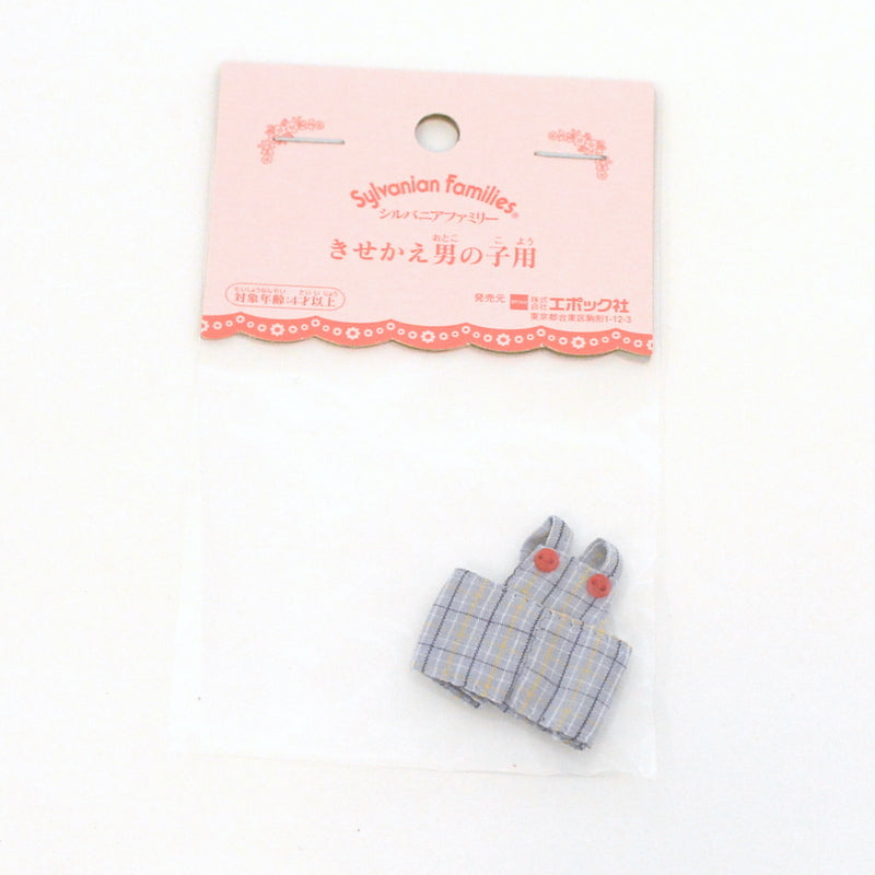 BLUE CHECKED OVERALL FOR BOY Epoch Japan Sylvanian Families