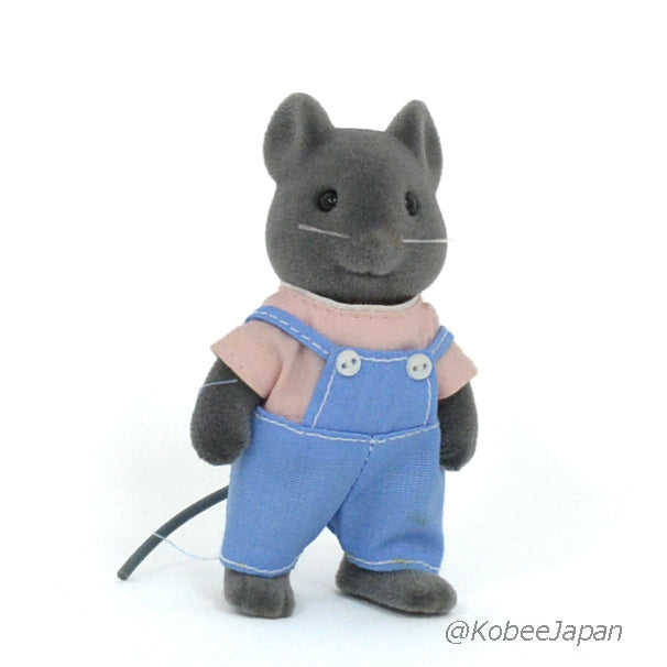 Vintage Mouse Father Gray NE-01-800 1985 Sylvanian Families Calico Critters