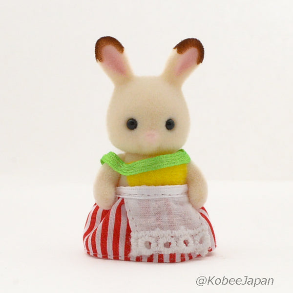 CHOCOLATE RABBIT BABY IN HAMBURGER COSTUME Epoch Japan Sylvanian Families