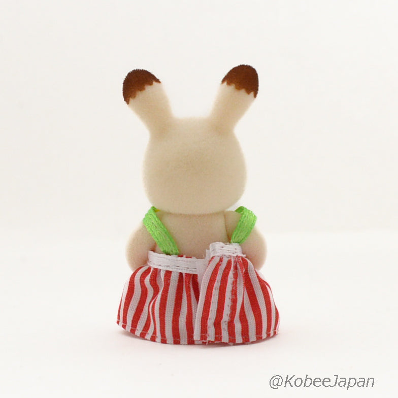 CHOCOLATE RABBIT BABY IN HAMBURGER COSTUME Epoch Japan Sylvanian Families