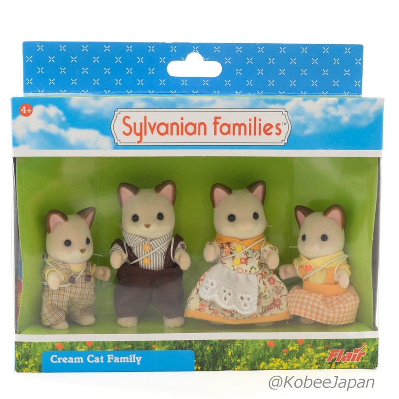 CREAM CAT FAMILY Flair 4140 Open Hands Retired Calico Sylvanian Families