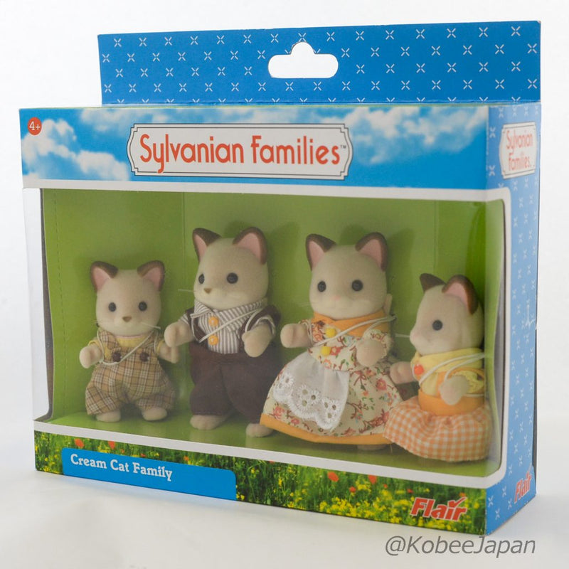 CREAM CAT FAMILY Flair 4140 Open Hands Retired Calico Sylvanian Families