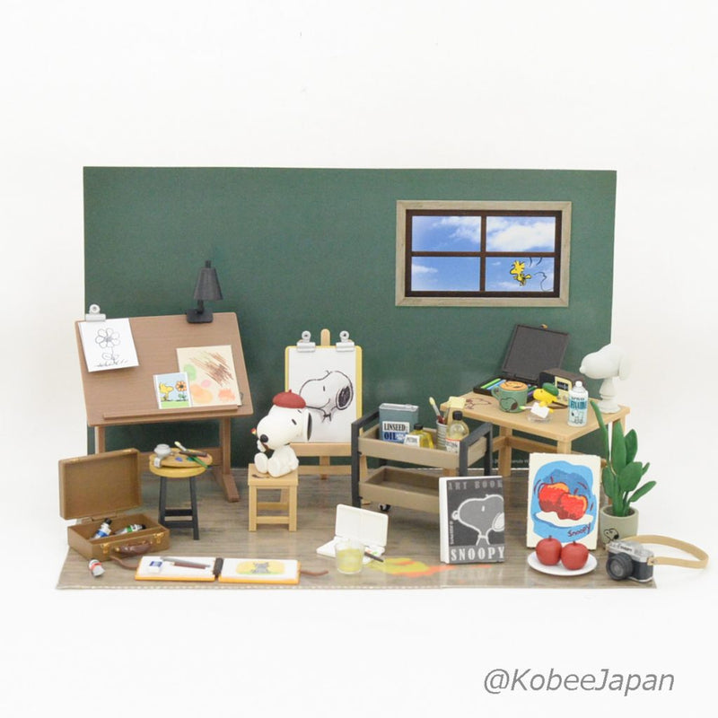 Re-ment PEANUT SNOOPY'S ART STUDIO 4. Wagon set for dollhouse Japan Re-ment