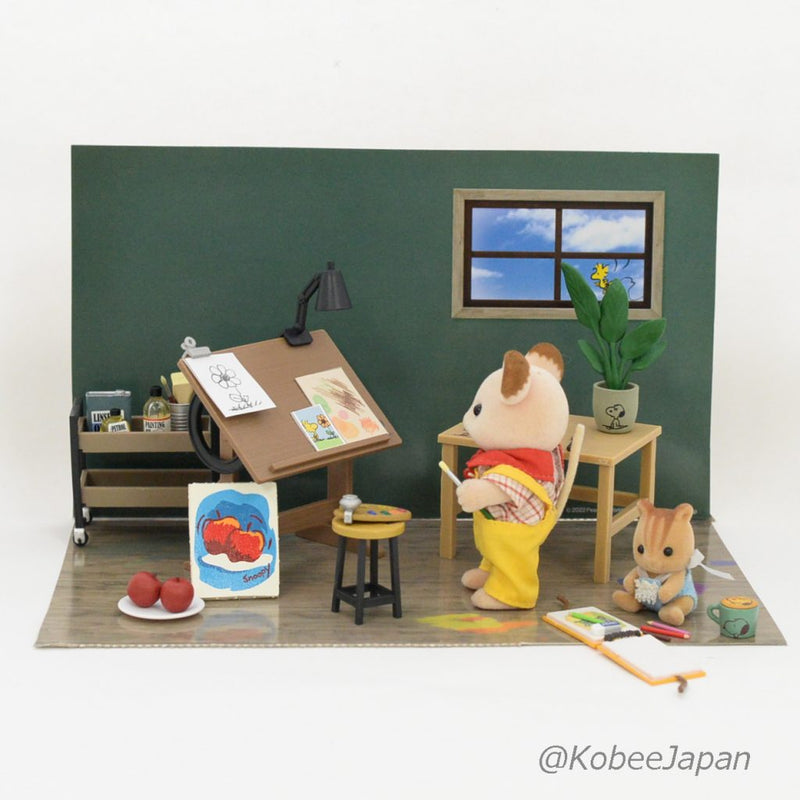 Re-ment PEANUT SNOOPY'S ART STUDIO 6. Watercolor Paint set for dollhouse Japan Re-ment