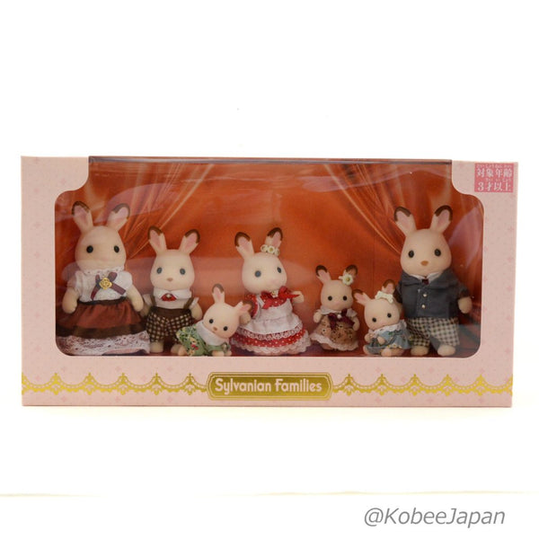 Exposición exclusiva Chocolate Conejo Familia Calico Calico Critters