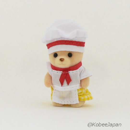 FOREST KITCHEN BABY BEAR CHEF White Sylvanian Families