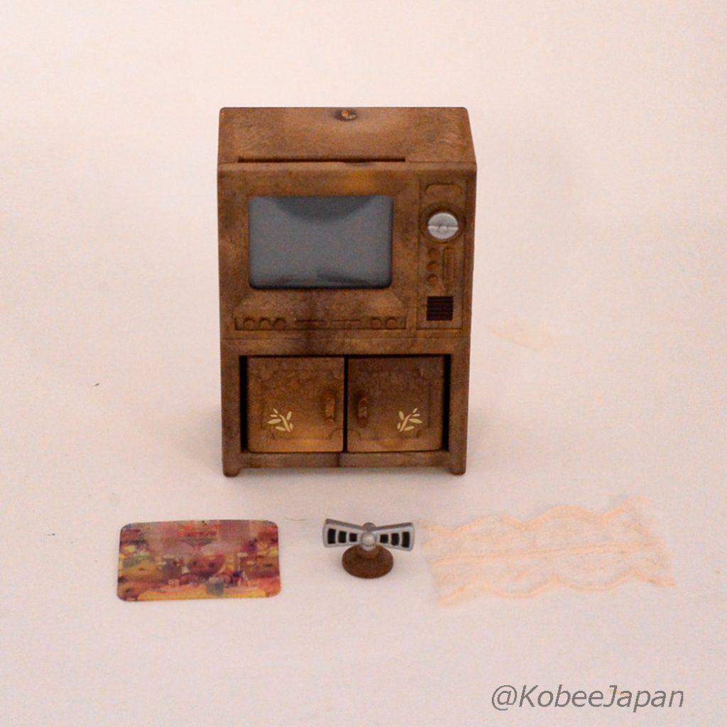 Vintage Television Tv Stand Set KA-506 1999 Sylvanian Families Calico Critters