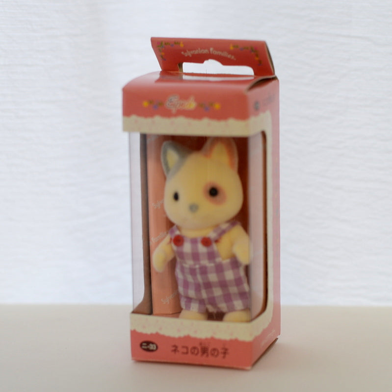 Vintage Whiskers Spotted Cat Boy 1996 Sylvanian Families Calico Critters