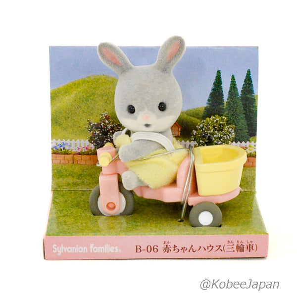 BABY CARRY CASE TRICYCLE COTTONTAIL RABBIT B06 Retired Calico Sylvanian Families