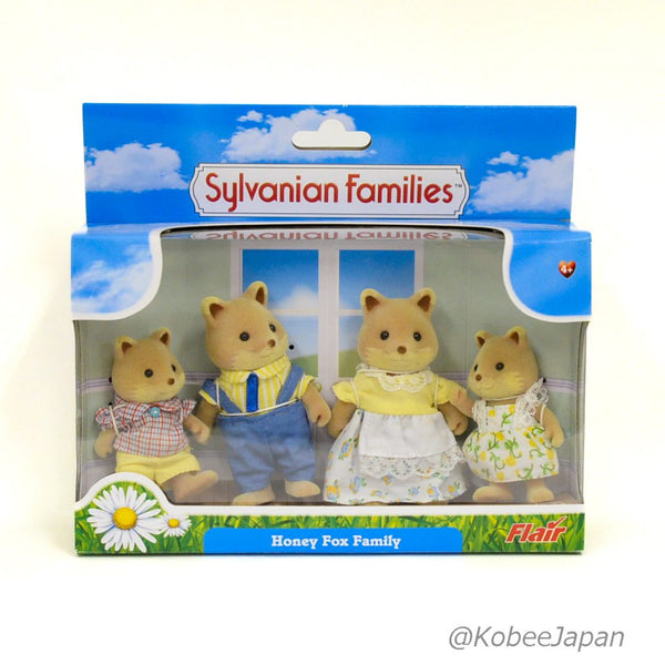 HONEY FOX FAMILY Flair UK Retired Rare 4132 Sylvanian Families