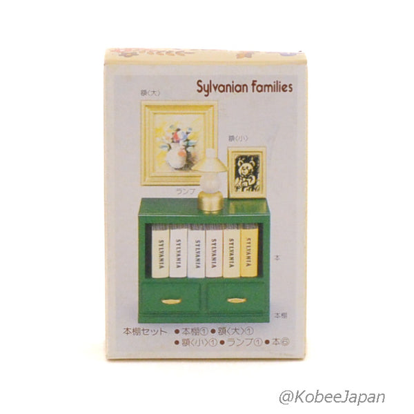 GREEN BOOKSHELF SET Vintage KA-05 Japan Sylvanian Families