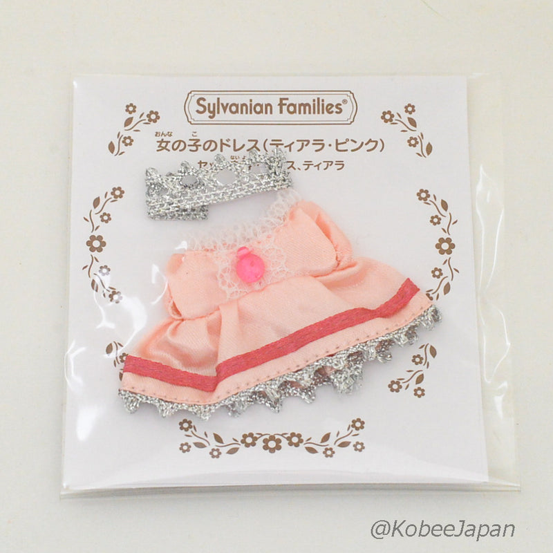 Vestido rosa de la niña con tiara Fan Club Japan Calico Critters