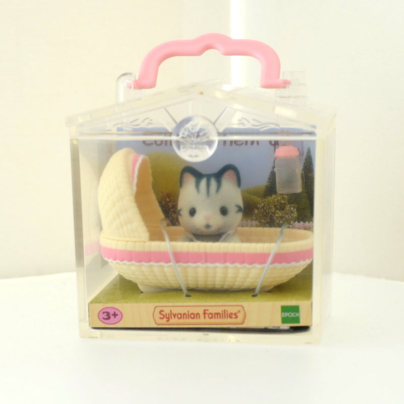 BABY CARRY CASE CRADLE GRAY CAT 5198 Epoch Sylvanian Families