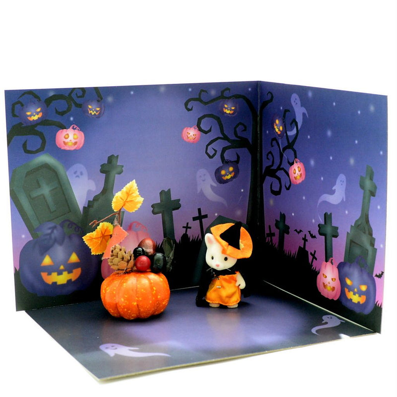 HALLOWEEN BACKGROUND BOARD 1. GRAVEYARD & MANSION Japan Seria