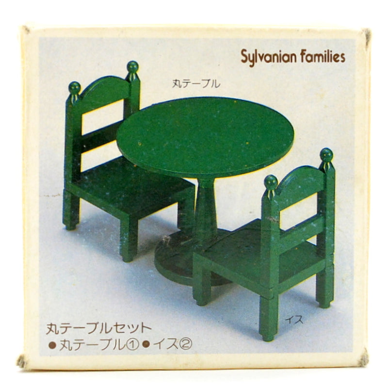 [Used] GREEN ROUND TABLE SET KA-02 Retired Epoch Japan Sylvanian Families