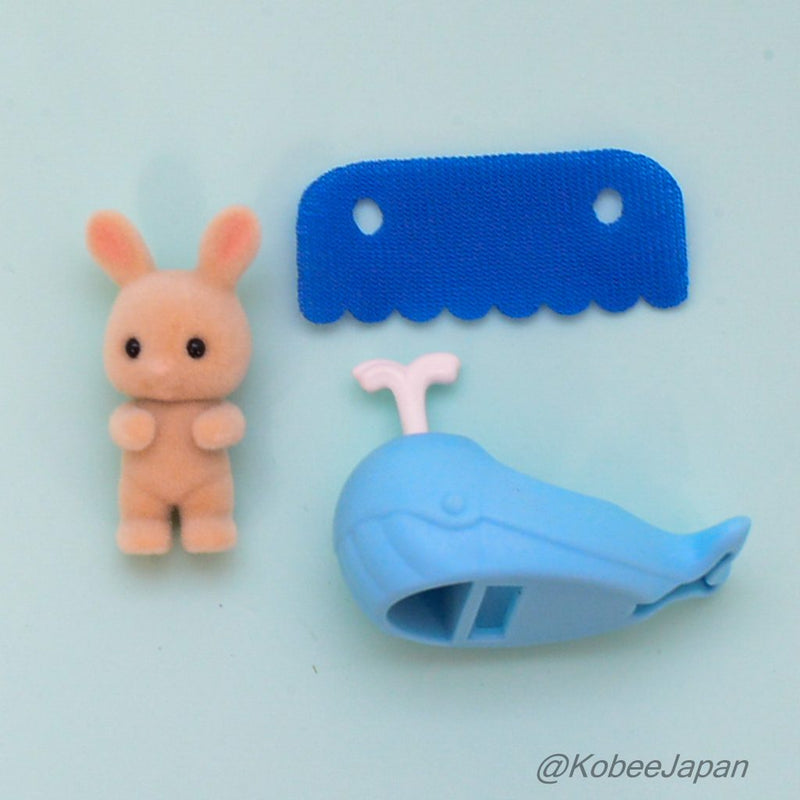 BABY SEA FRIENDS SERIES BABY MILK RABBIT WITH WHALE BOAT Sylvanian Families