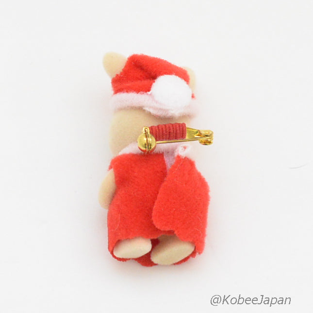 MILK RABBIT BABY CHRISTMAS SANT BROOCH Epoch Japan Calico Sylvanian Families