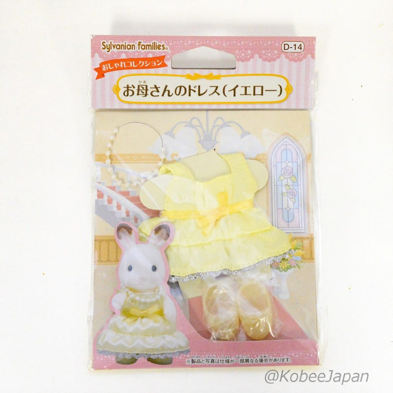 YELLOW DRESS WITH SHOES SET MOTHER Calico D-14 Epoch Sylvanian Families