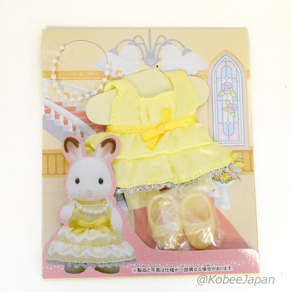 YELLOW DRESS WITH SHOES SET MOTHER Calico D-14 Epoch Sylvanian Families