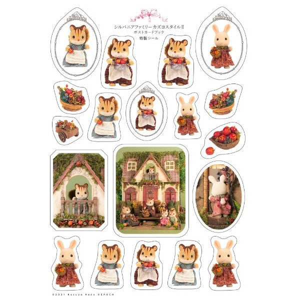 Pegatinas de libro de postales Estilo Kazuyo Kudo 2 2022 Familias Sylvanian Calico Critters