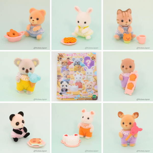 BABY SWEETS SERIES COMPLETE 8 FIGURE SET Epoh Japan Sylvanian Families