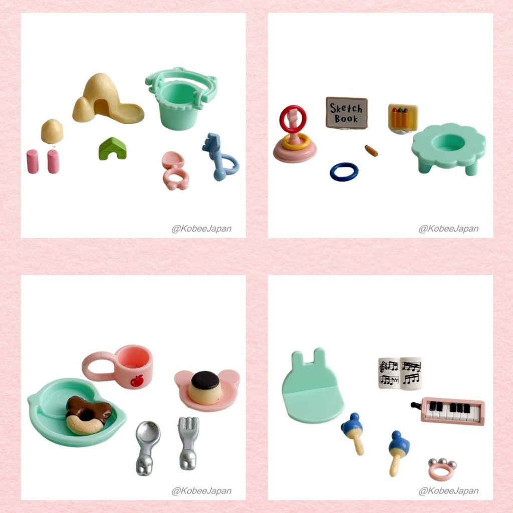 Capsule toy Nursery School Accessory Complete Set 4 pcs 2025 Sylvanian Families Calico Critters