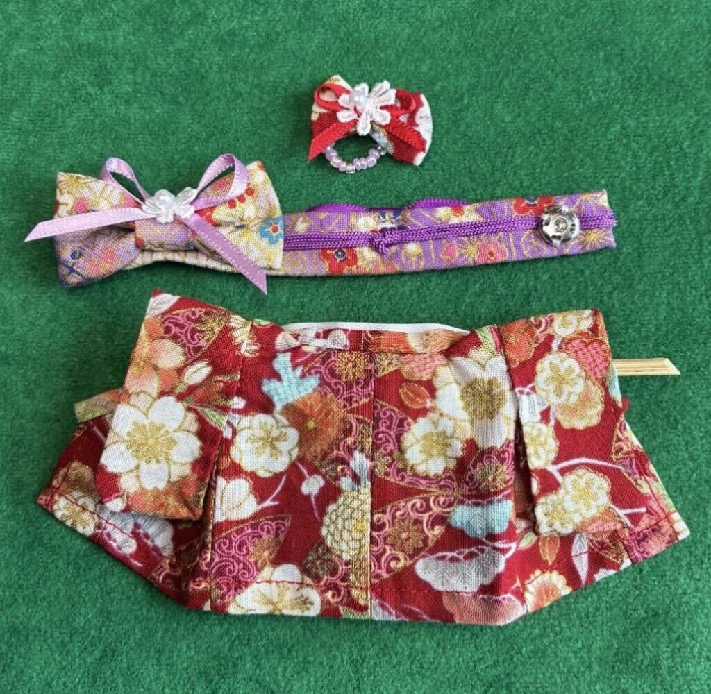 Red Floral Kimono For Mother Handmade