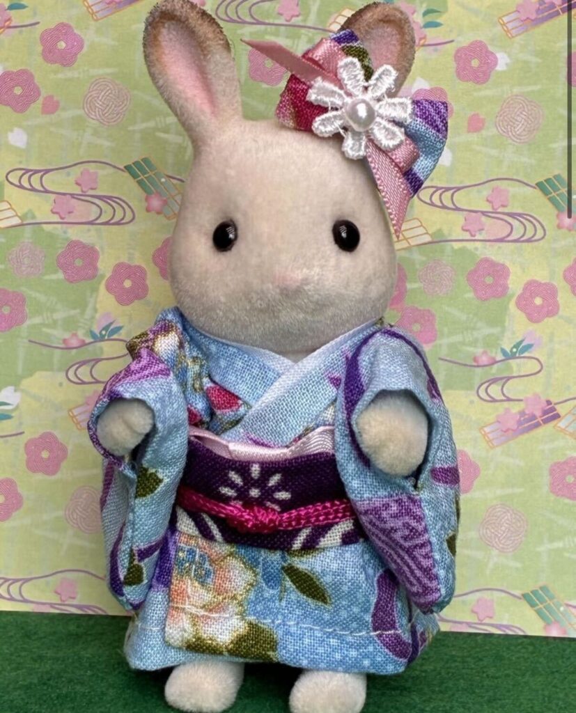Blue Floral Kimono For Older Sister Handmade